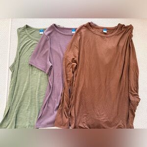 Old Navy Luxe Knit Bundle of 3 Tops - Green, Purple, Brown